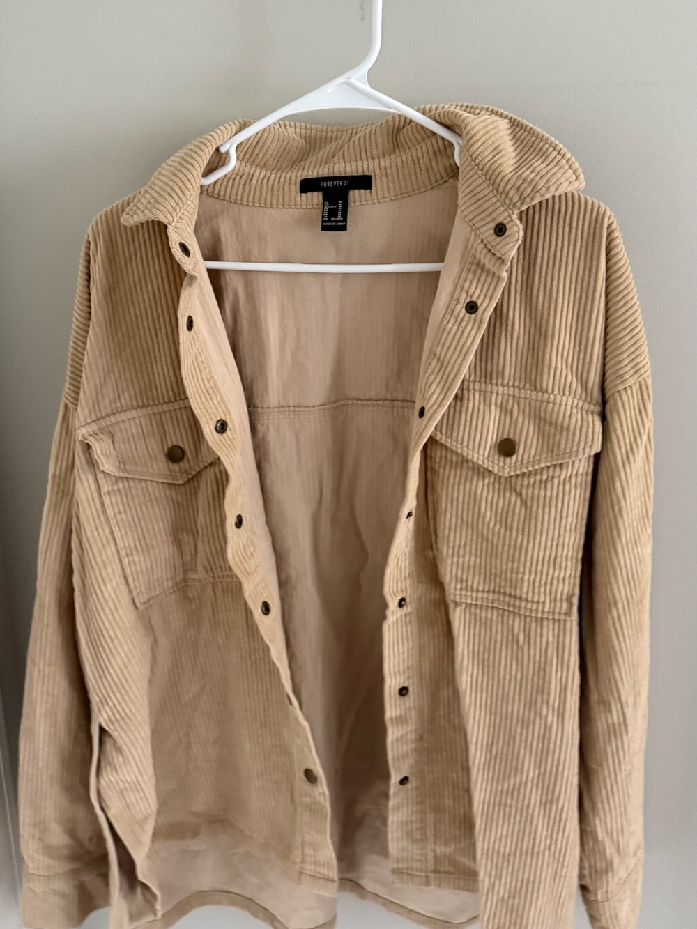 Forever 21 Beige Corduroy Collar Jacket